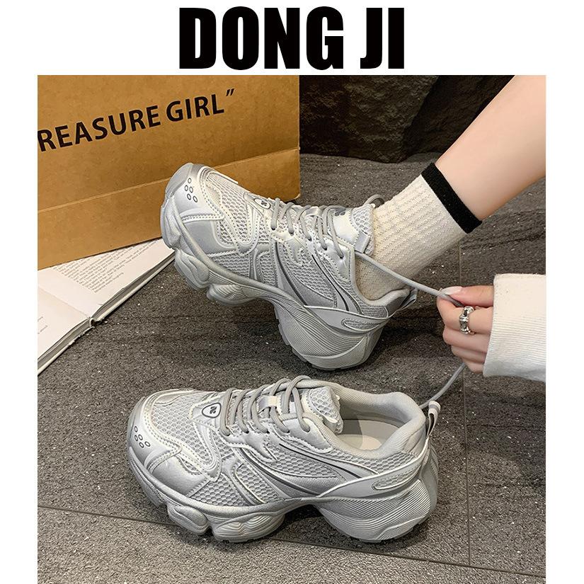 Tátovy boty dámské boty ins tide 2025 nové jarní platformové sportovní boty síťované ukazující chodidla malá exploze ležérní boty