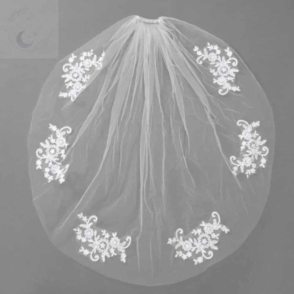 LUNAMAY DIY Wedding Veil Wedding Party Supplies Embroidered Wedding Veil