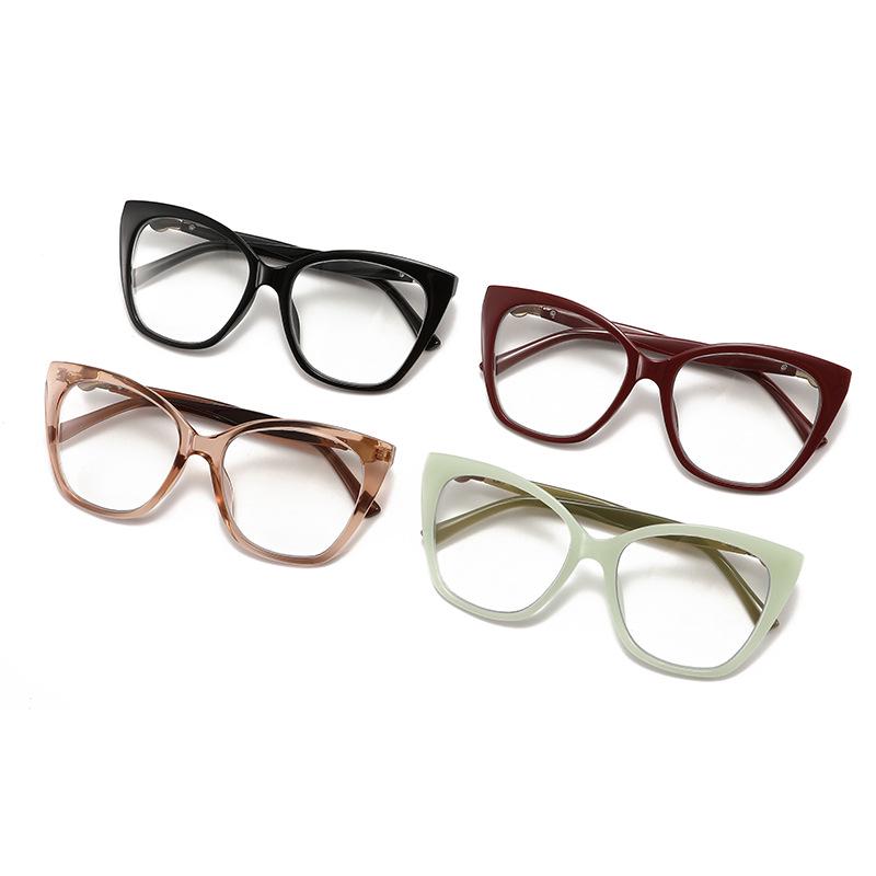 Chic European & American Cat-Eye Anti-Blue Light Prescription Glasses - Fashionable Large Frames