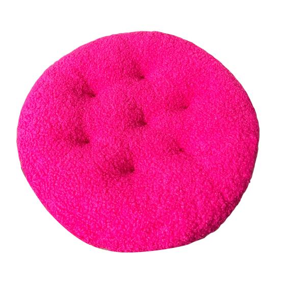 Seat Cushion Round Futon Design Furry Short Plush Surface Extra Thick Chair Floor Cushion Anti-Slip Design Solid Color Chair Cushion