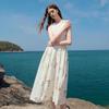 Sancai Women's 2026 Summer French Floral 100% Cotton A-Line Maxi Dress