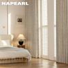 1PC NAPEARL French Cream Curtains Relief Curtains Jacquard 95% Blackout Curtain for Bedroom Living Room Balcony Window for Home Decor