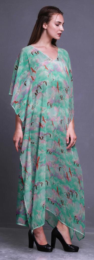 Bimba Tie-Dye Ladies Kaftan Holiday Loungewear Maxi Dress Beach