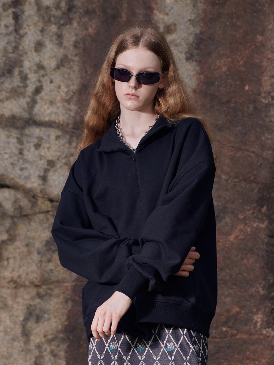 Vegan Tiger Icon Logo Anorak Sweatshirt (Black) Free