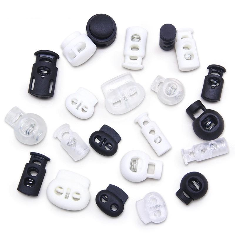 Round Spring Press-Adjustable Double Hole Cord Lock Drawstring Adjuster.