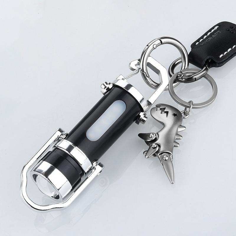 Rechargeable Mini EDC Keychain Flashlights Multifunctional Work Lights Portable Emergency Light for Walking Searching Hiking