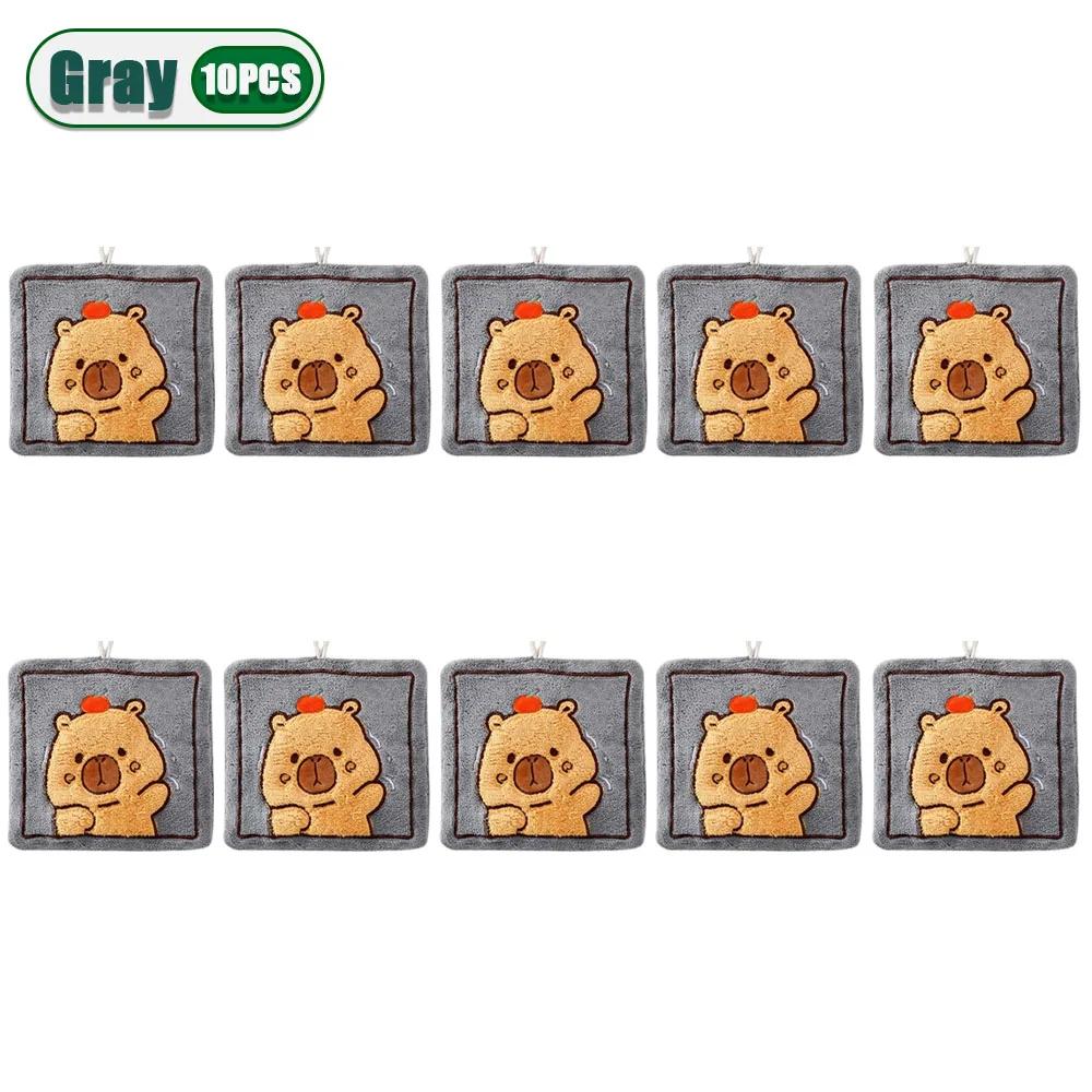 1-20PCS Cute Hanging Capybara Hand Towel Absorbent Lint-free Kitchen Towel Bathroom Hand Towel Children's Wash Handkerchief