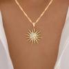 European and American fashion temperament metal wind sun alloy pendant personality sun moon stars dripping oil full diamond pendant collarbone chain