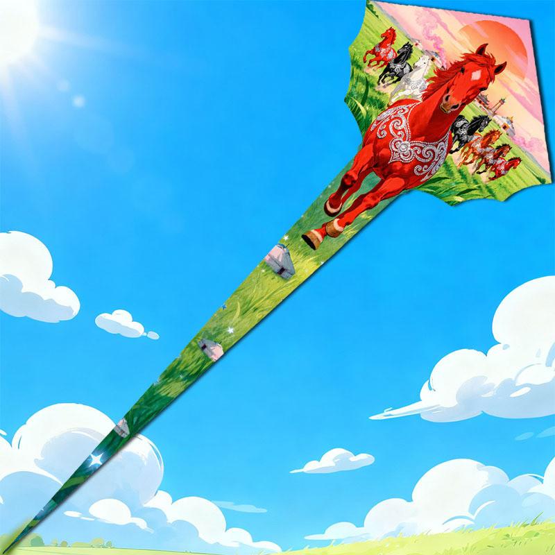 Horse Kite With Polyester Material And Mechanical Craft For Childrens Outdoor Play