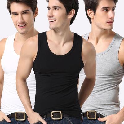 Herren Slim Fit Modal Elastisches Sportunterhemd - Einfarbig, Sommer Bodybuilding Unterhemd