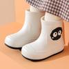 Korean Version Cartoon Children's Rain Boots for Girls, Fleece-Lined, Non-Slip, Waterproof Shoes, Student Rain Boots, Short Tube, Outdoor Water Shoes