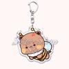 Cute Bubu Love Dudu Yier Keychains Couple Bear Panda Keyrings for Accessories Bag Pendant Key Chain Jewelry Fans Lovers Gifts