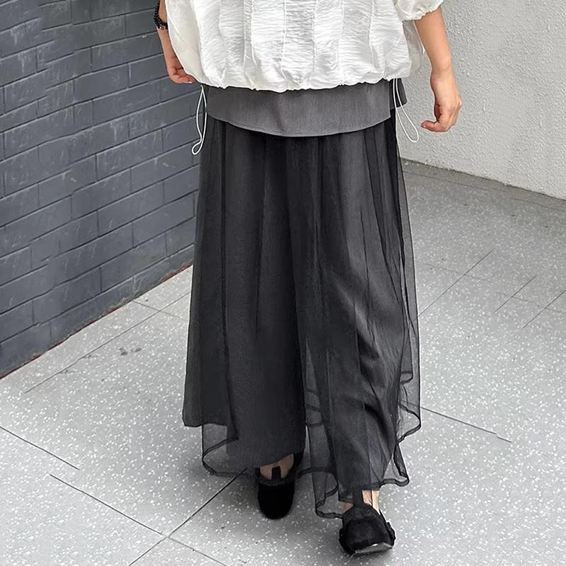 XITAO Patchwork Mesh Elastic Waist Female Pant ZMY1343