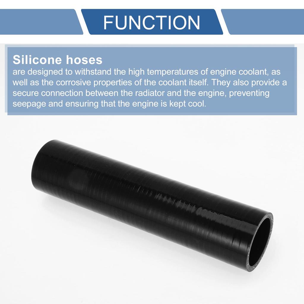 X AUTOHAUX Silicone Hose, Silicone Tube, Intercooler, Turbo, Intake Pipe, Ragator Hose, Black, Length