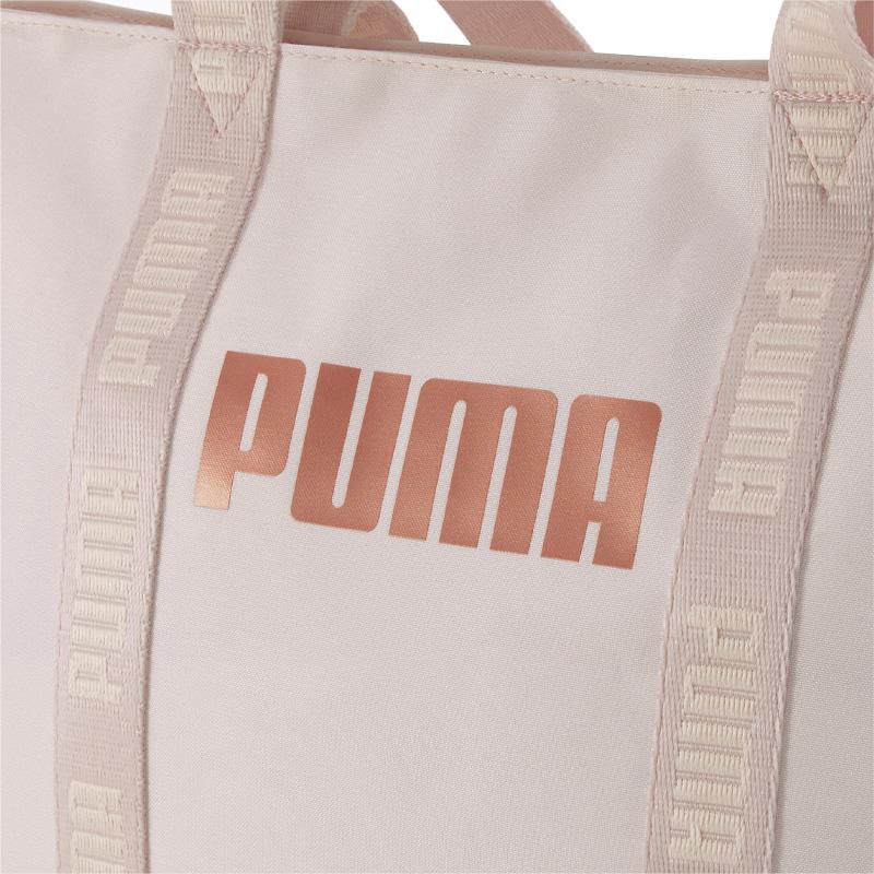 Puma Gold Logo Print Fabric Tote Bag Women Tote Bags Sakura-Pink 076947-02
