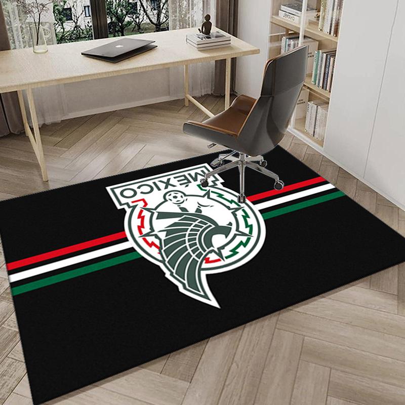 Mexico Football Crest Area Rug for Office, Chair Rug, Decorative Carpet Livingroom Mat, Large Size Fan gifts Christmas gifts