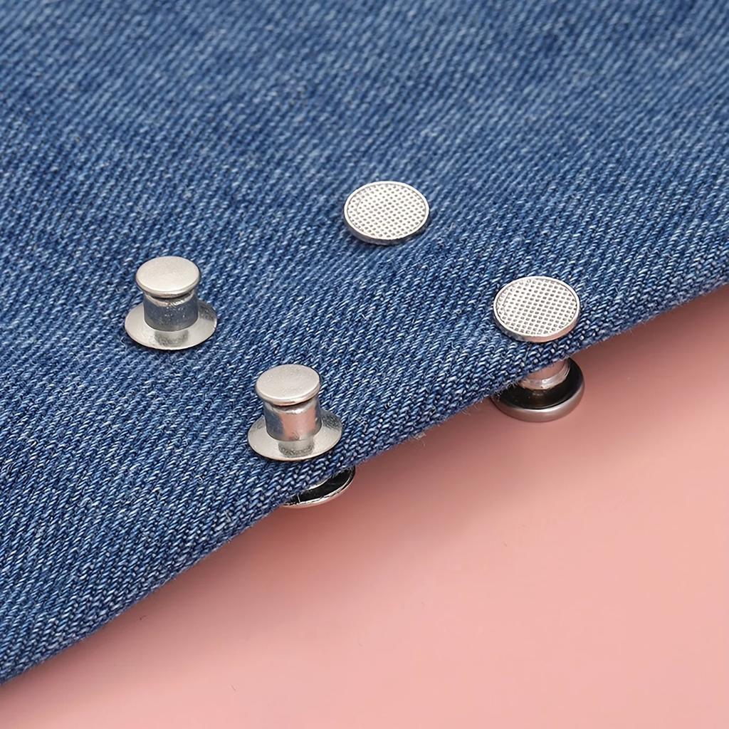 2pcs/Set Extender Button Adjustable Waist Buckle Set Jean Button Pins Perfect Fit Instant for Tighten Waist Jeans No Sewing But