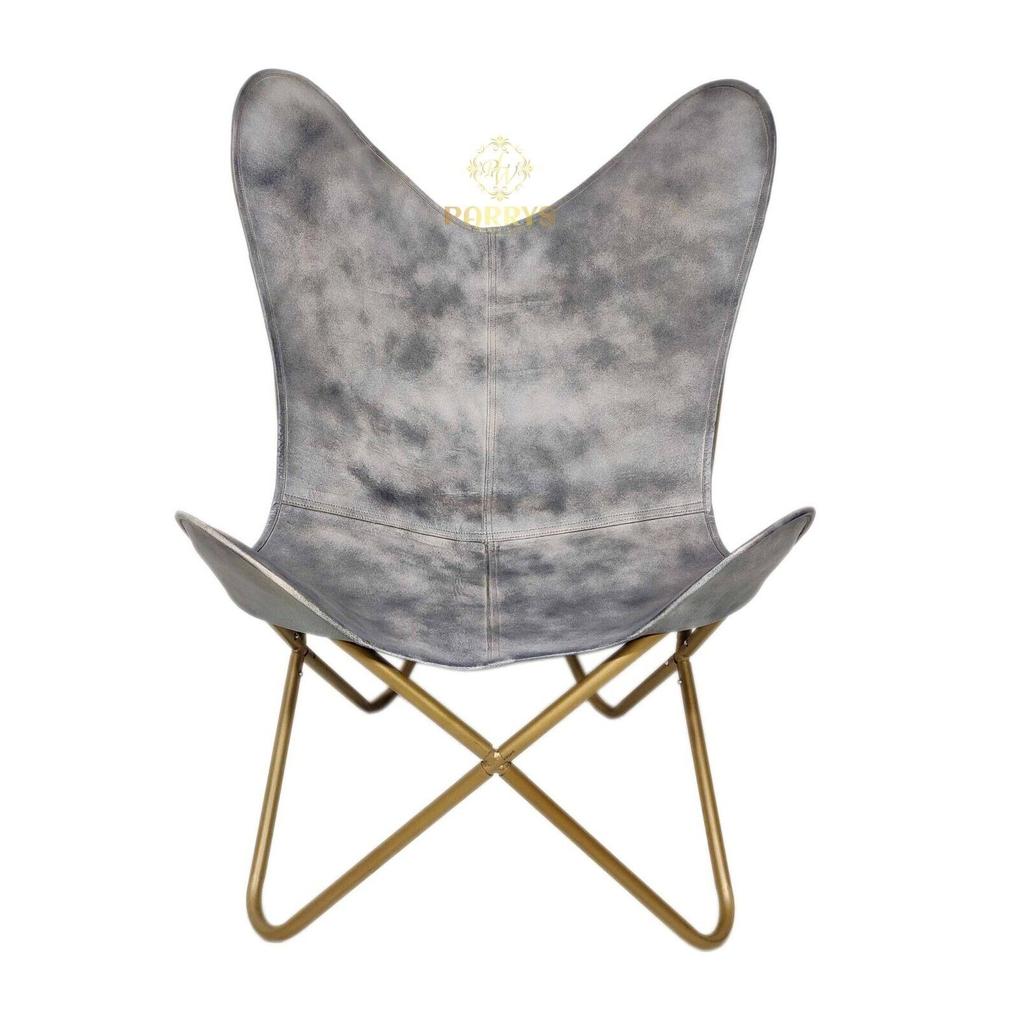 Krzesło Butterfly - skórzane krzesło składane – wygodny fotel do salonu