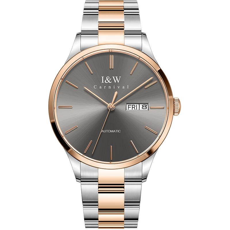 Top Brand Luxury Automatic Mechanical Men's Watch New Seiko Movement Sapphire Crystal Double Calendar Stainless Steel Band 50