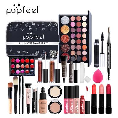 Popfeel Anfänger-Make-up-Set: Lidschatten, Foundation, Lippenstift & Mehr - Leichte Starter-Geschenkbox