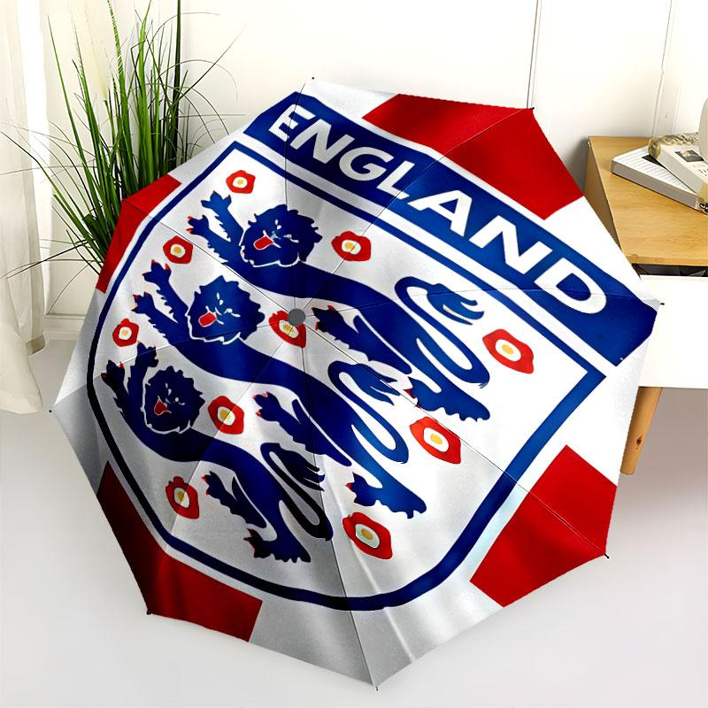 1 PC Automatic Folding Umbrella - England National Football Team Pattern, Portable & Foldable Design with 8 Ribs, Christmas Birthday Gifts