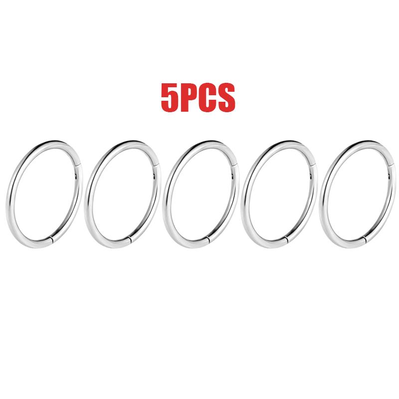 

10 шт. титановых колец для носа, пирсинг септума, кликер, кольца для носа, пирсинг, шарнирные сегментные кольца, пирсинг хеликса, унисекс, украшения для тела 1.2x8mm