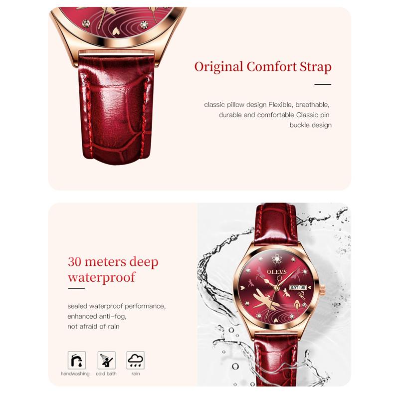 OLEVS 6611 With Gift Box Luxury Fashion Mechanical Watch Waterproof Noble Luminous Elegant Women's Watch