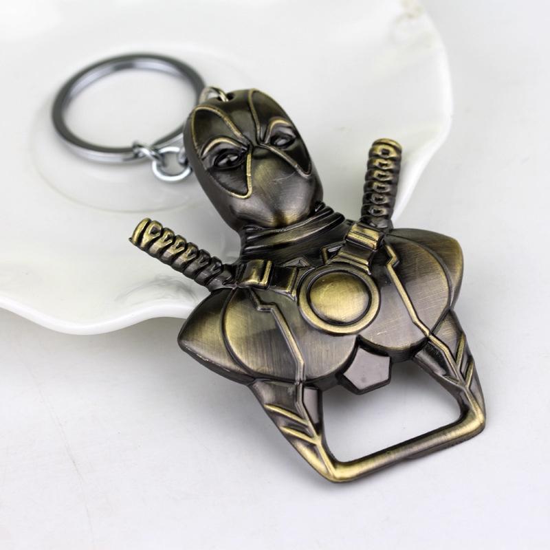 Silver Bronze Marvel Comics Deadpool Logo Metal Bottle Opener Keyring Keychain