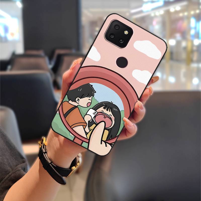 Anti-dust Silicone Phone Case For TCL T-Mobile Revvl 5G Cartoon Couple Full Wrap Dirt-resistant Anti-knock TPU Durable