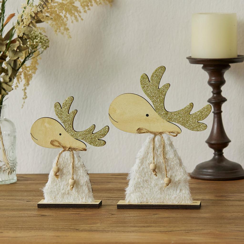 1PC Home creative Christmas wooden elk desktop ornaments window display small gifts Christmas decorations