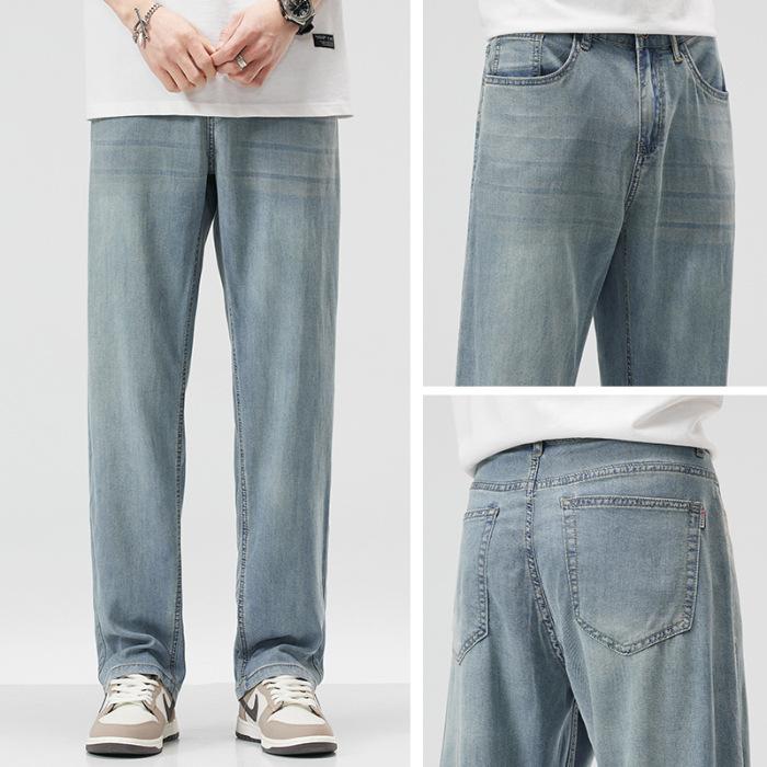 Summer Tiansi Thin and Soft Men's Jeans Loose Straight and Versatile