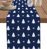 Christmas Cowboy Blue Linen Table Runner Holiday Party Decorations Farmhouse Dining Table Runners Navidad Party Decorations