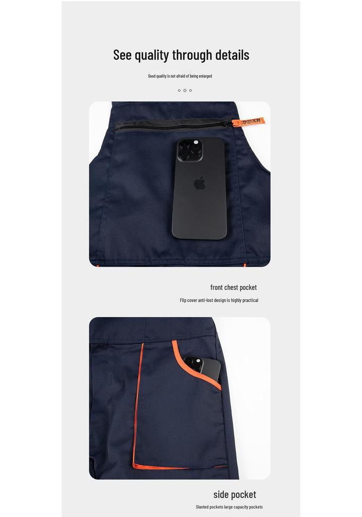 Arbeitslatzhose mit Kreuzrücken und mehreren Taschen - Langlebige, anpassbare Arbeitsschutzkleidung für Autoreparatur & Bauwesen