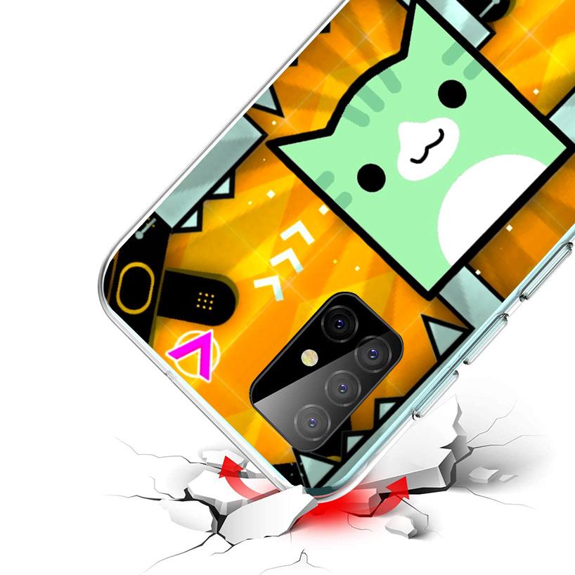 Geometry Dash Game Phone Case For Samsung Galaxy A17 A16 A15 A14 A13 A57 A56 A55 A54 A53 A37 A36 A35 A34 A33 A26 A25 A24 A23 Gal