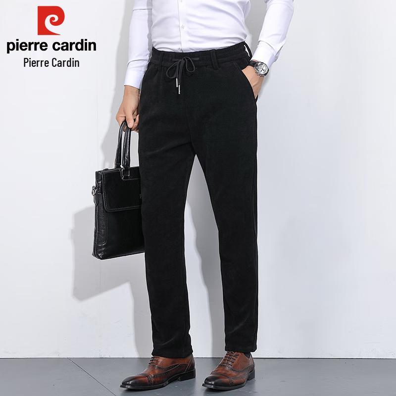 Pierre Cardin Men's Thickened Warm Corduroy Loose Straight-Leg Casual Pants