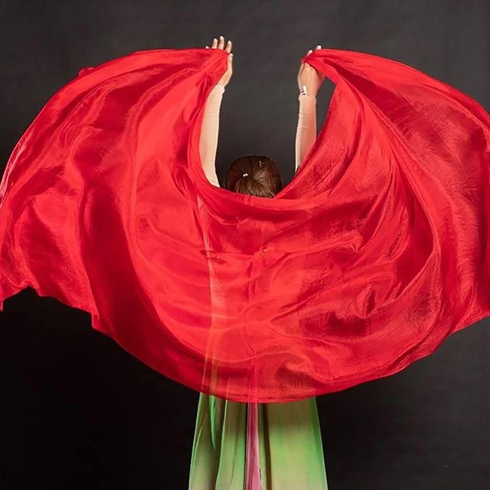 Long Belly Dance Veils Gradient Color Dancing Scarf Turban Hijabs Latin Belly Dance Shawls