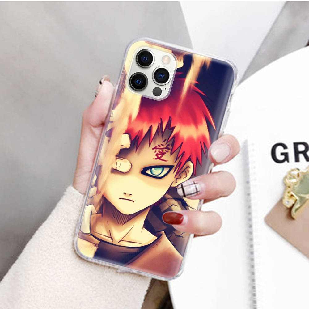 JW81 Naruto Gaara Transparent Case for Samsung A04 A14 A23 M33 M53 Realme 10 9 C35 C55 VIVO Y02 X80 Infinix Hot 30 Note 11 Tecno Spark 8P Pro