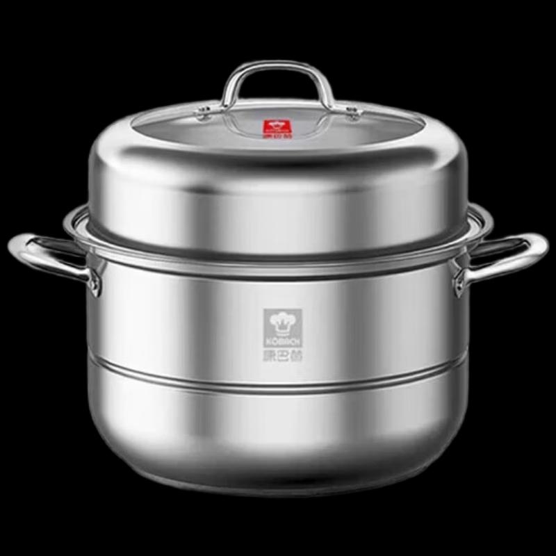 Kobach 28cm 304 Stainless Steel Multi-function Double-Layer Steamer
