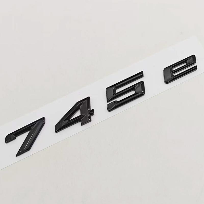 

3D ABS Chrome Black Car Letters Logo 745e Rear Trunk Badge Sticker Decal For BMW 7 Series 745e G12 Auto Tail Marking Accessories