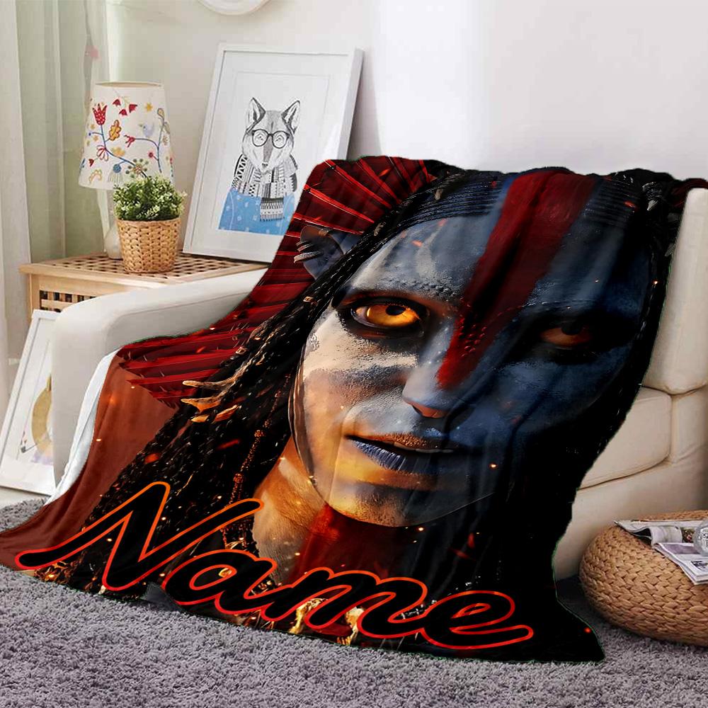 Coperta in Flanella Blu Fantasy con Avatar Nome Personalizzato Per Comfort Super Morbido e Carino per Viaggio Biancheria da Letto Divano Coperta per Divano