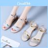 Open Toe Flat Sandals With Grape Bead Embellishments And Slipon Design For Adults