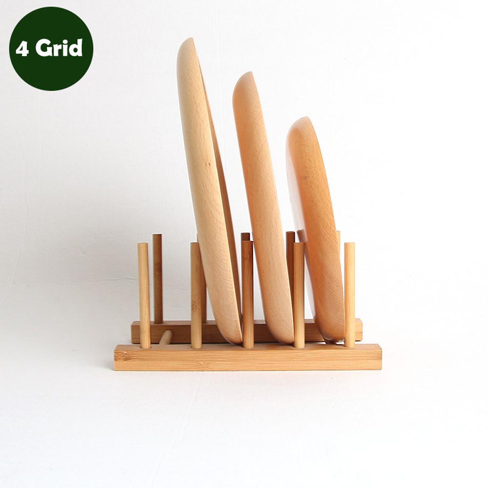 

Flatware Rack Kitchen Accessories Organizer Pot Lid Holder Dish Drainer Plate Stand Storage Shelf 4 Grid