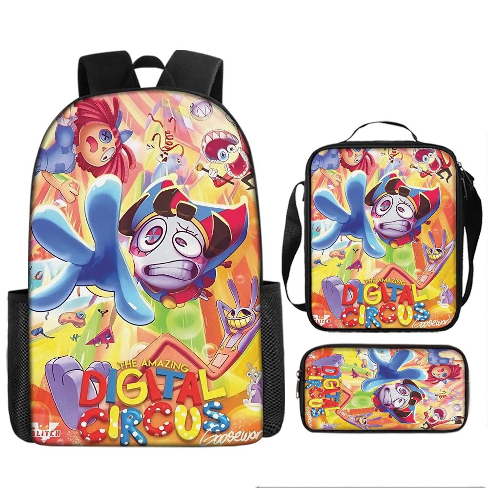 Magic Digital Circus Schultasche Grundschule 3.-4.-5. Klasse Leichtgewicht Großes Fassungsvermögen Rückenschutz Cartoon Anime Rucksack