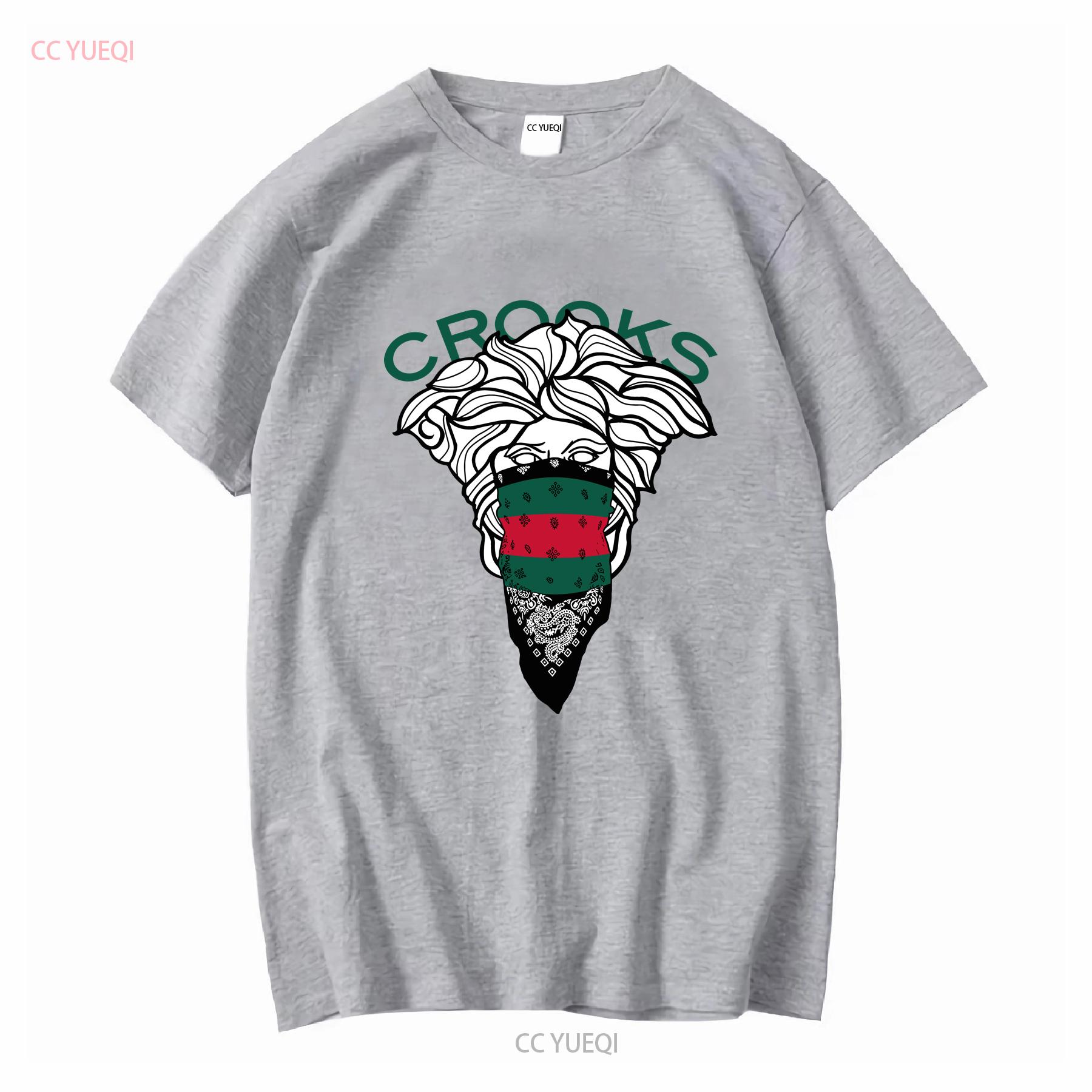 

Crooks Castles Old Bandito T shirt White vintage Washed Breathable Comfortable Casual graphic homme Stylish Versatile Unisex M