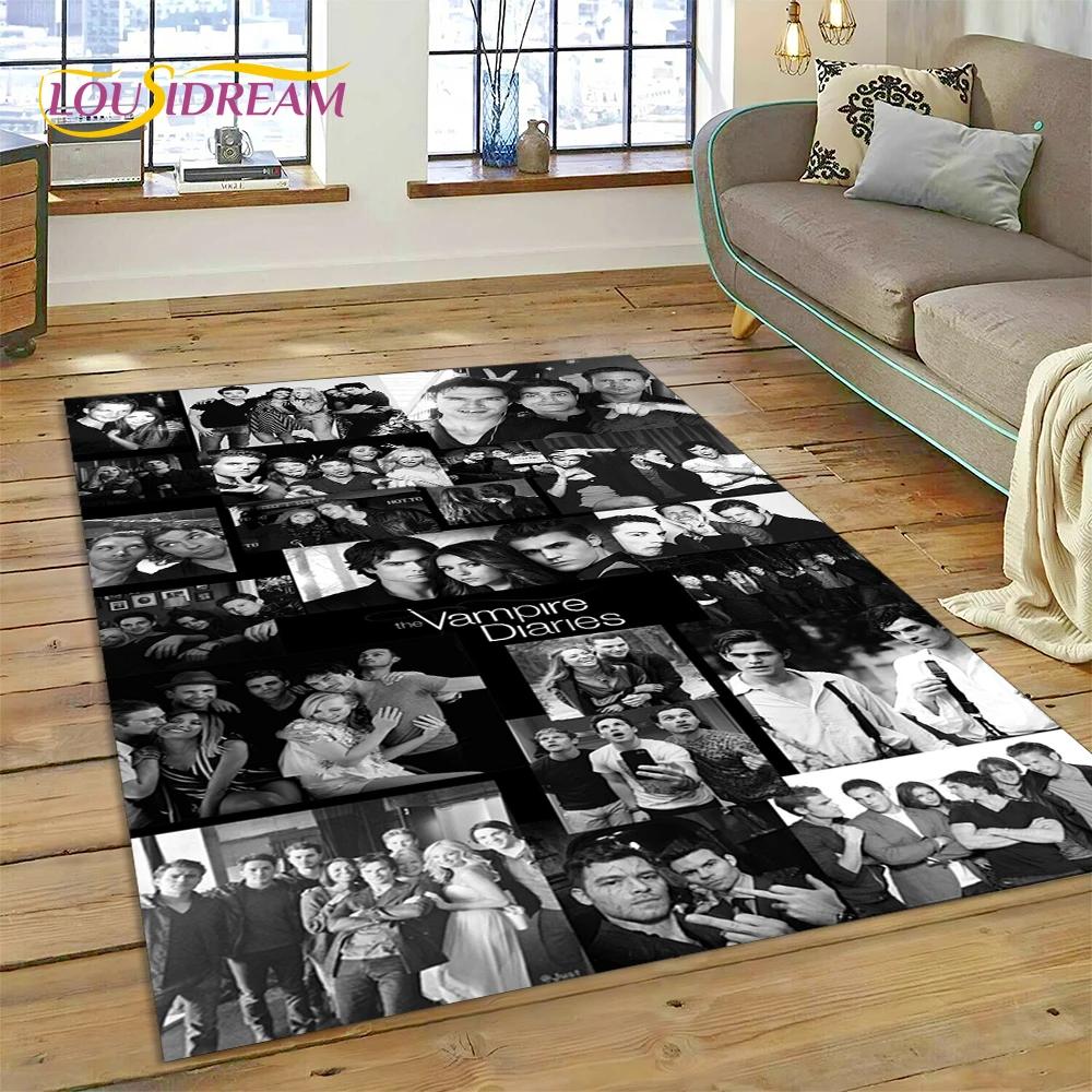 3D Latest The Vampire Diaries Damon Salvatore Rug Carpet for Living Room Bedroom Home Decor,Non-slip Decoration for Sofa Doormat