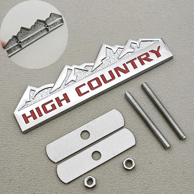HIGH COUNTRY 3D Zinc Alloy Car Sticker Badge Suitable For Chevrolet Jeep Dodge Ford Modified Snow Mountain Metal Car Logo