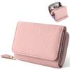 Dockii Women's Tri-fold Wallet, Genuine Leather, Compact, Skimming-Proof, with Coin Purse, Cowhide Leather, Small, Cute, Compact, Box-Shaped,