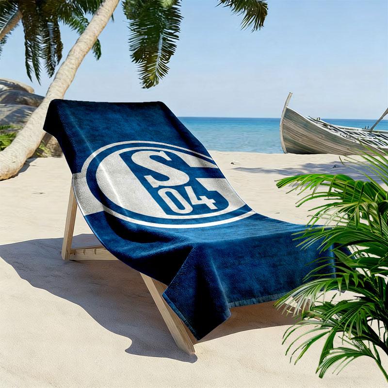 Asciugamano da Spiaggia Stampato FC Schalke 04, Asciugamano Grande Morbido ad Asciugatura Rapida per Spiaggia Campeggio Nuoto