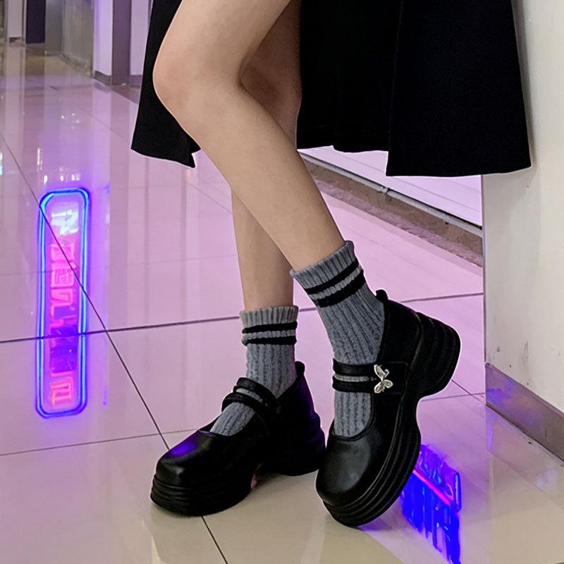 French Mary Jane Small Leather Shoes Women's Autumn New Platform Versatile Skirt British Style Round Head Single Shoes