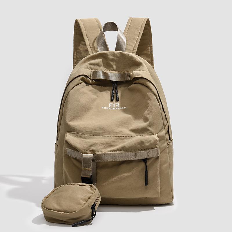 

Simple Korean Version Solid Color Large Capacity Backpack Casual College Student Backpack Travel Backpack хаки